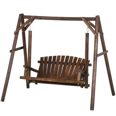 FarmHouse Log A-Frame 2-Seat Wooden Swing Bench - Free Shipping 