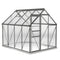 6' x 8' x 6.5' Polycarbonate Greenhouse, Walk-in Green House with Adjustable Roof Vent Galvanized Base Sliding Door Rain Gutter for Outdoor Garden Backyard, Charcoal Grey