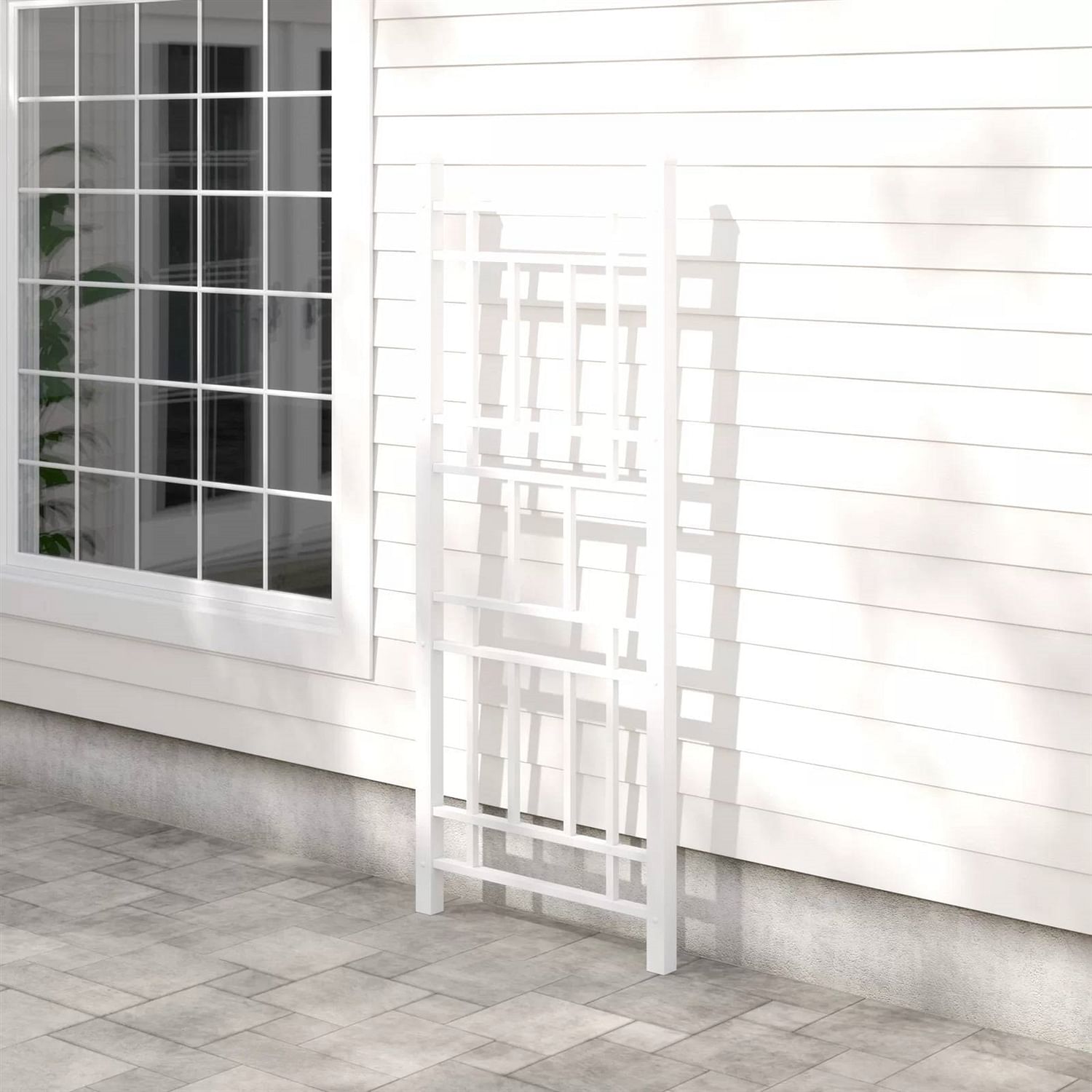 75-inch White Vinyl Outdoor Garden Trellis - Made in USA - Free Shipping