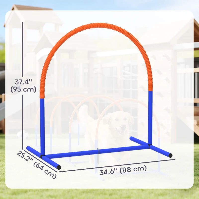 Dog Agility Training Equipment, 4 PCS Obstacle Course with Carrying Bag for Old Dogs, for Backyard, Outdoor, Blue