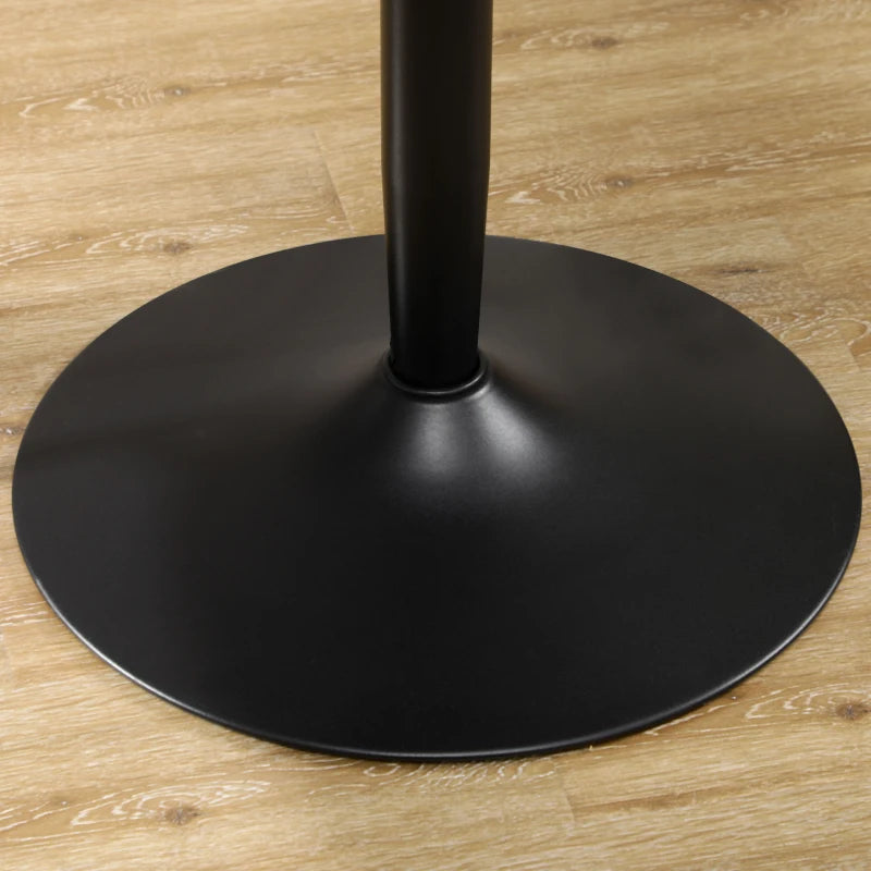 Modern Kitchen Table for 2 People, Round Dining Table with Steel Base for Living Room, Dining Room, White Marble