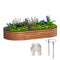 6' x 3' x 1' Large Outdoor Planter Box, Galvanized Raised Garden Bed with Metal Plant Stake, Brown