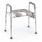 Raised Toilet Seat with Handles and Padded Arms for Seniors-Silver