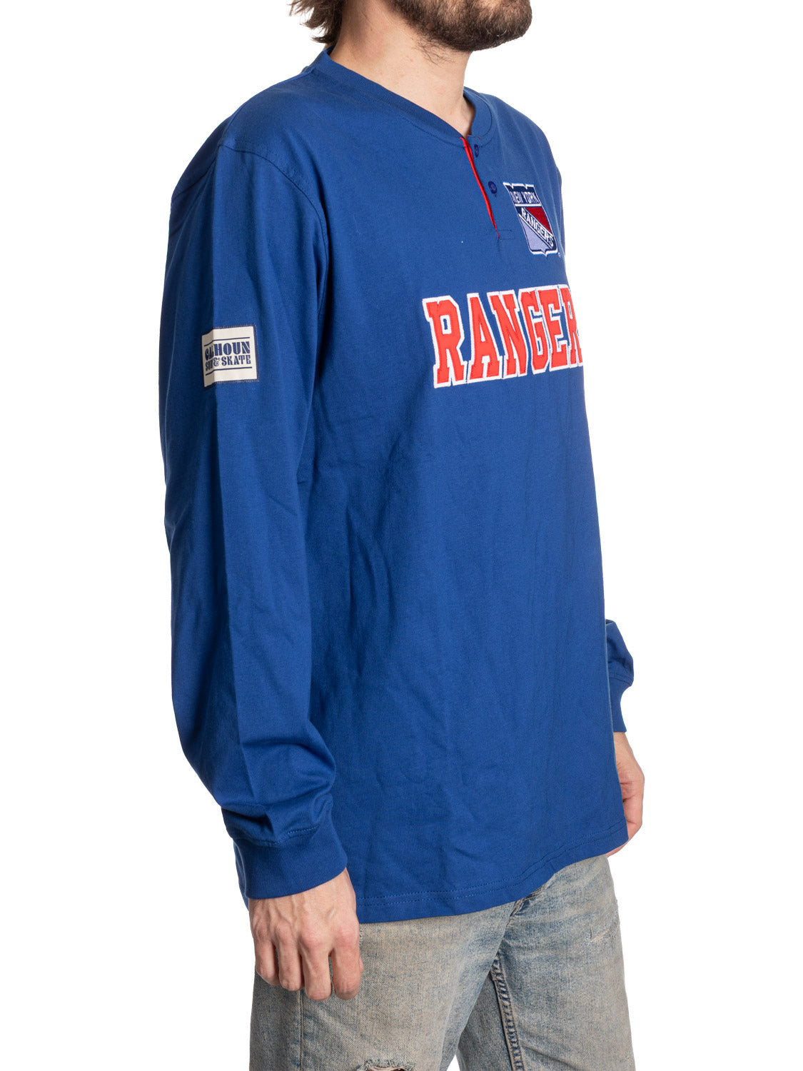 New York Rangers Long Sleeve Henley- Presale 