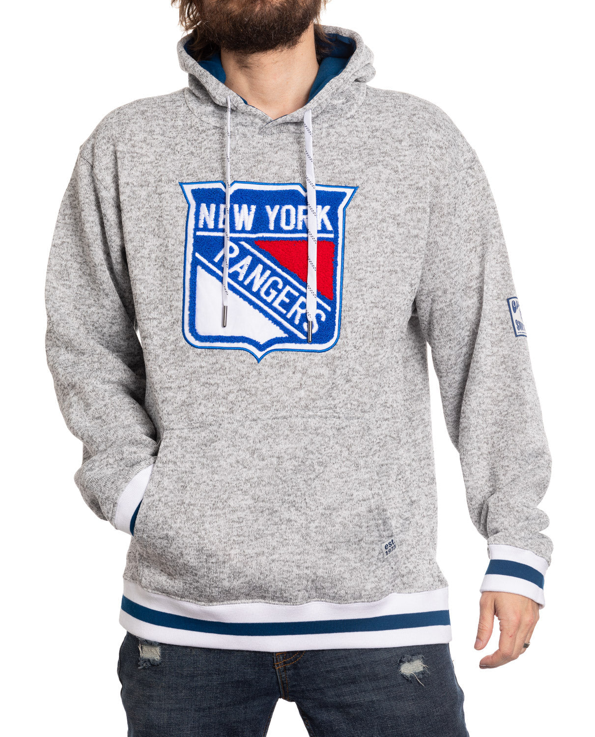 New York Rangers "Muskoka Style" Premium Chenille Woven Logo Hoodie 