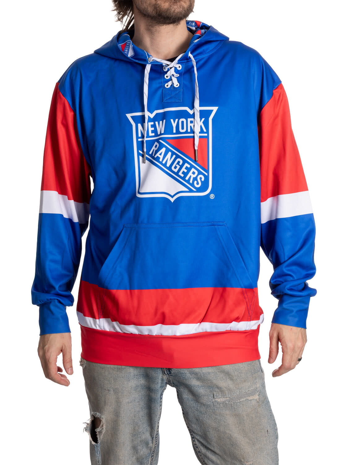 New York Rangers Hockey Lace Hoodie 