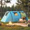 Outsunny 3-4 Person Camping Tent with 2 Rooms, 3000mm Waterproof Family Tunnel Tent with Carry Bag – Sky Blue