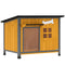 Outdoor Dog House with Anti-Chewing Steel Frame, Openable Roof, Removable Floor, Door Curtain, Yellow