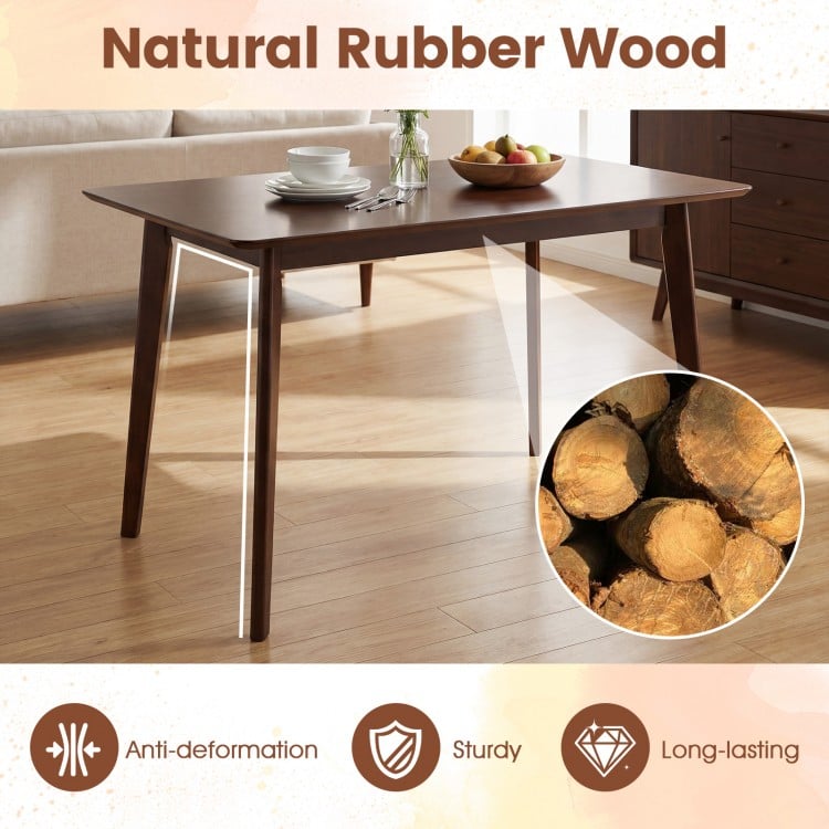 Rectangle Dining Table for 4-6 People 47" Kitchen Table-Walnut