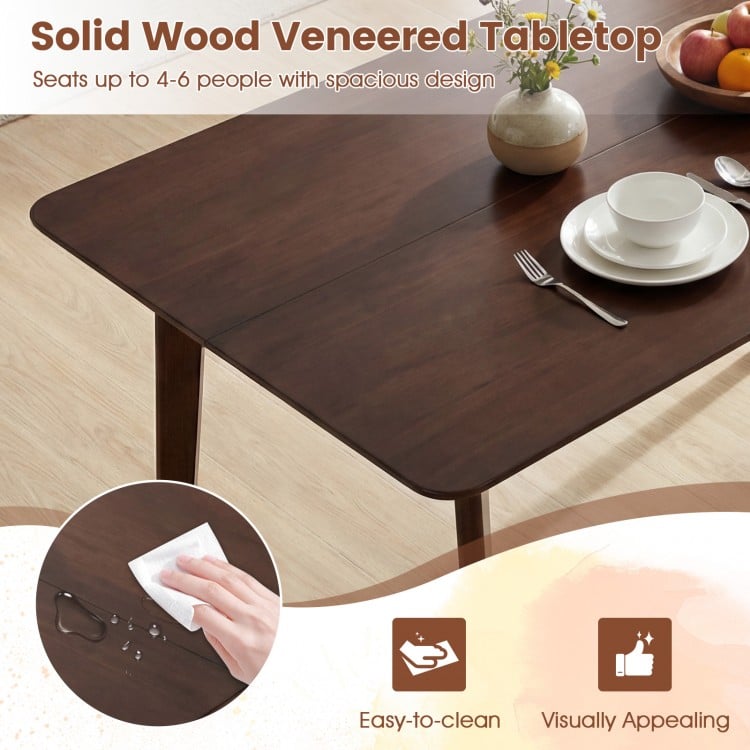 Rectangle Dining Table for 4-6 People 47" Kitchen Table-Walnut