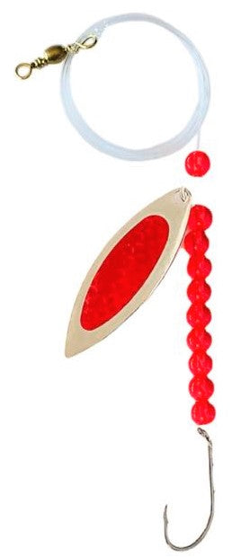 Transparent Red Beads Willow Leaf Spinner – Red Demon Blade Lure 