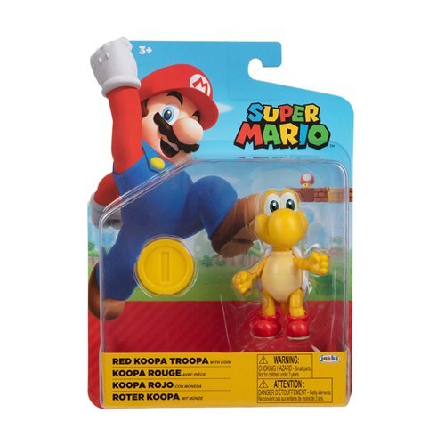 Nintendo Super Mario 4 inch Action Figure - Red Koopa with Coin 