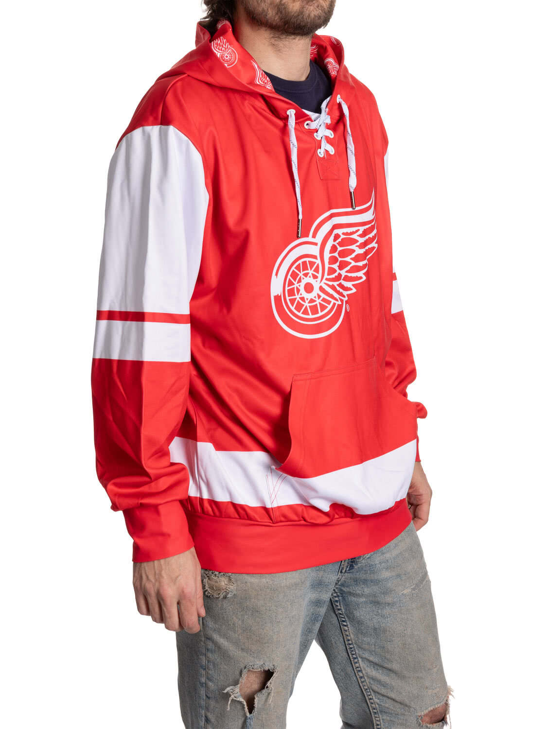 Detroit Red Wings Hockey Lace Hoodie 