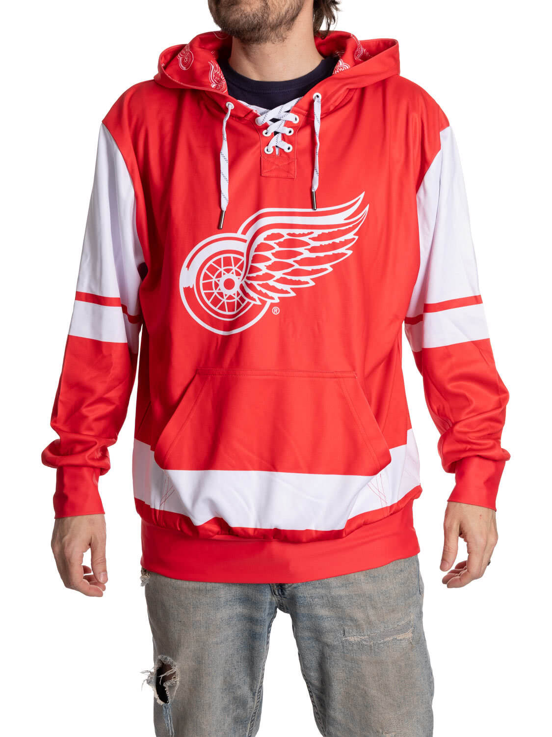 Detroit Red Wings Hockey Lace Hoodie 