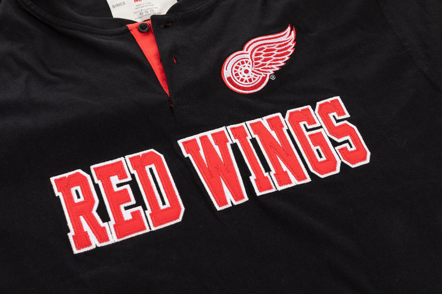 NHL Detroit Red Wings Long Sleeve Henley - Presale 