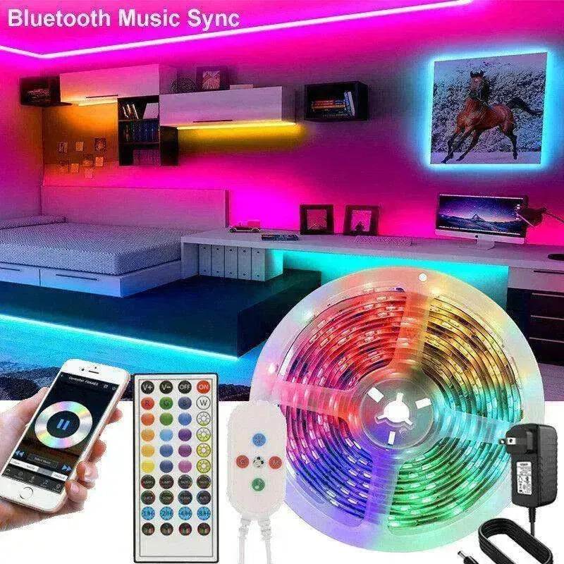 Remote  Color Changing  Led Strip Lights 5050 RGB Bluetooth Room Light 