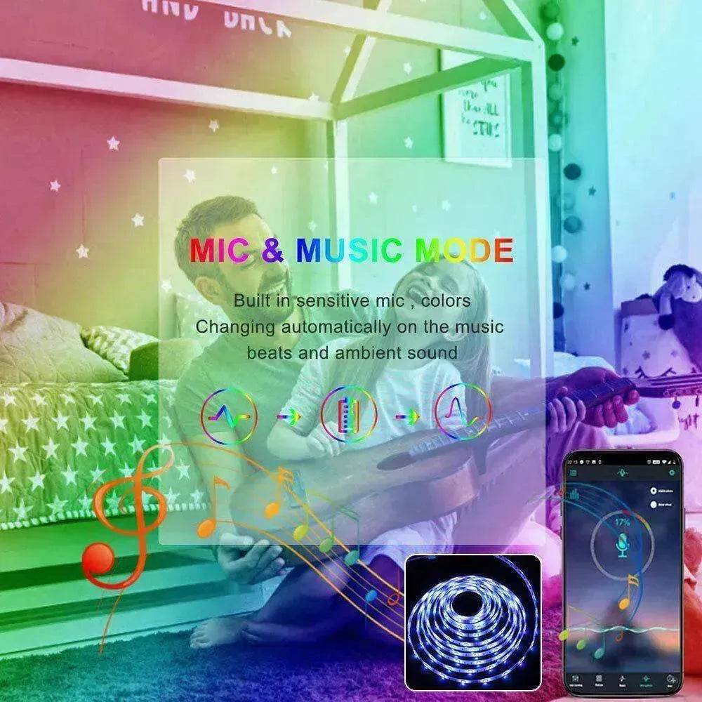 Remote  Color Changing  Led Strip Lights 5050 RGB Bluetooth Room Light 