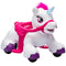 Qaba 12V Unicorn Ride on Toy, Battery Powered Kids Electric Ride on Horse with Carrot Toy, Comb, Animal Sounds, for Age 18-36 months