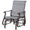 Outsunny Outdoor Glider Chair, Patio Glider with Steel Frame and Mesh Fabric, Garden Chair for Backyard, Garden, and Porch, Grey