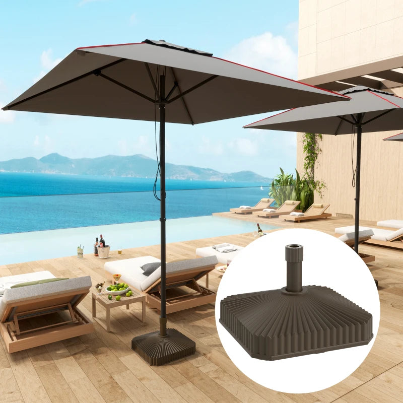 Patio Umbrella Base Umbrella Stand, Heavy Duty Outdoor Umbrella Stand Base 17.7" L x 17.7" W x 11.8" H Brown