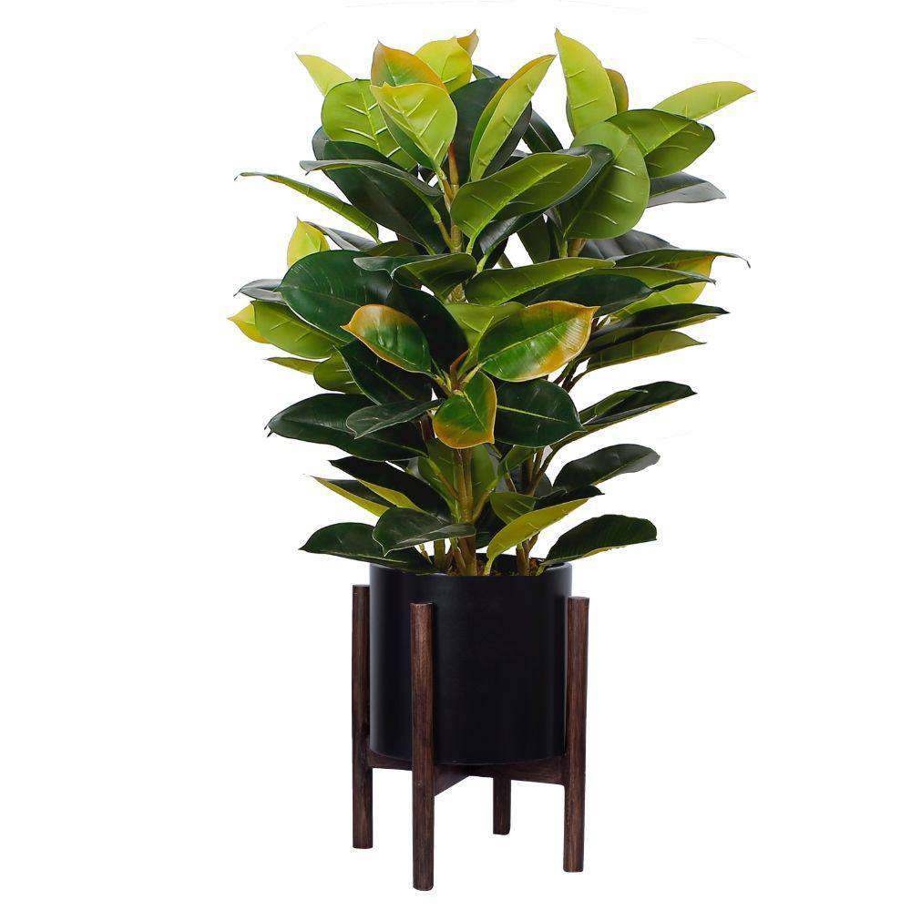 Rica - Mid-Century Modern Plant Stand With Black Planter (Multiple Sizes) 