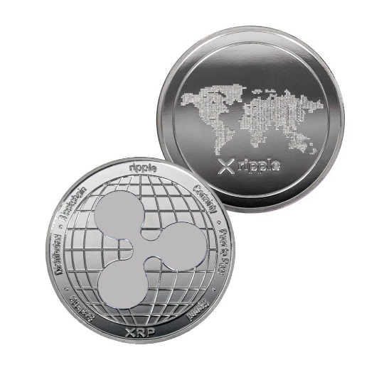 Ripple (XRP) Coin - Silver Metal Physical Blockchain Cryptocurrency Collectible Coin 