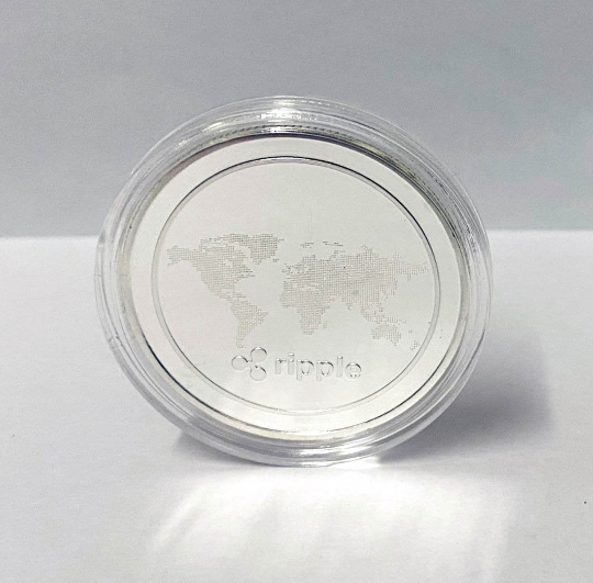 Ripple (XRP) Coin - Silver Metal Physical Blockchain Cryptocurrency Collectible Coin 