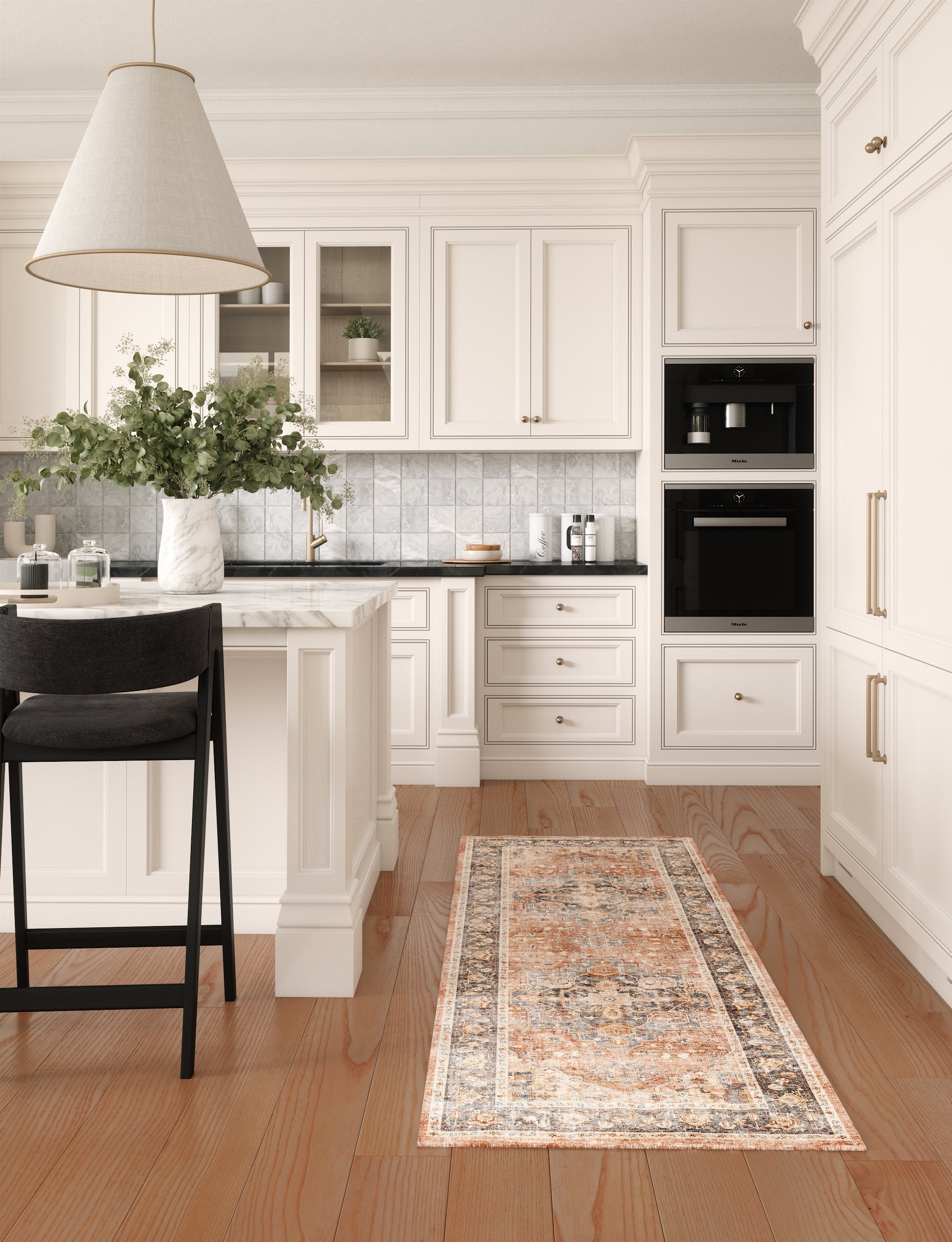 Riverra Terracotta Black Rug 