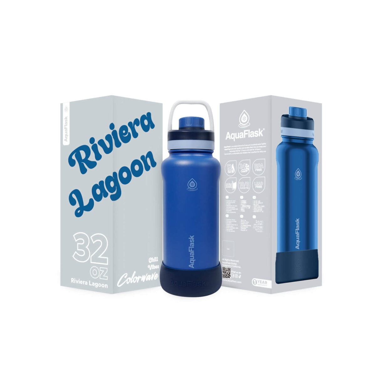 Aqua Flask Colorwave 32oz – Stainless Steel, Vacuum Insulated, Hot & Cold, Leak Proof, Travel & Office Bottle 