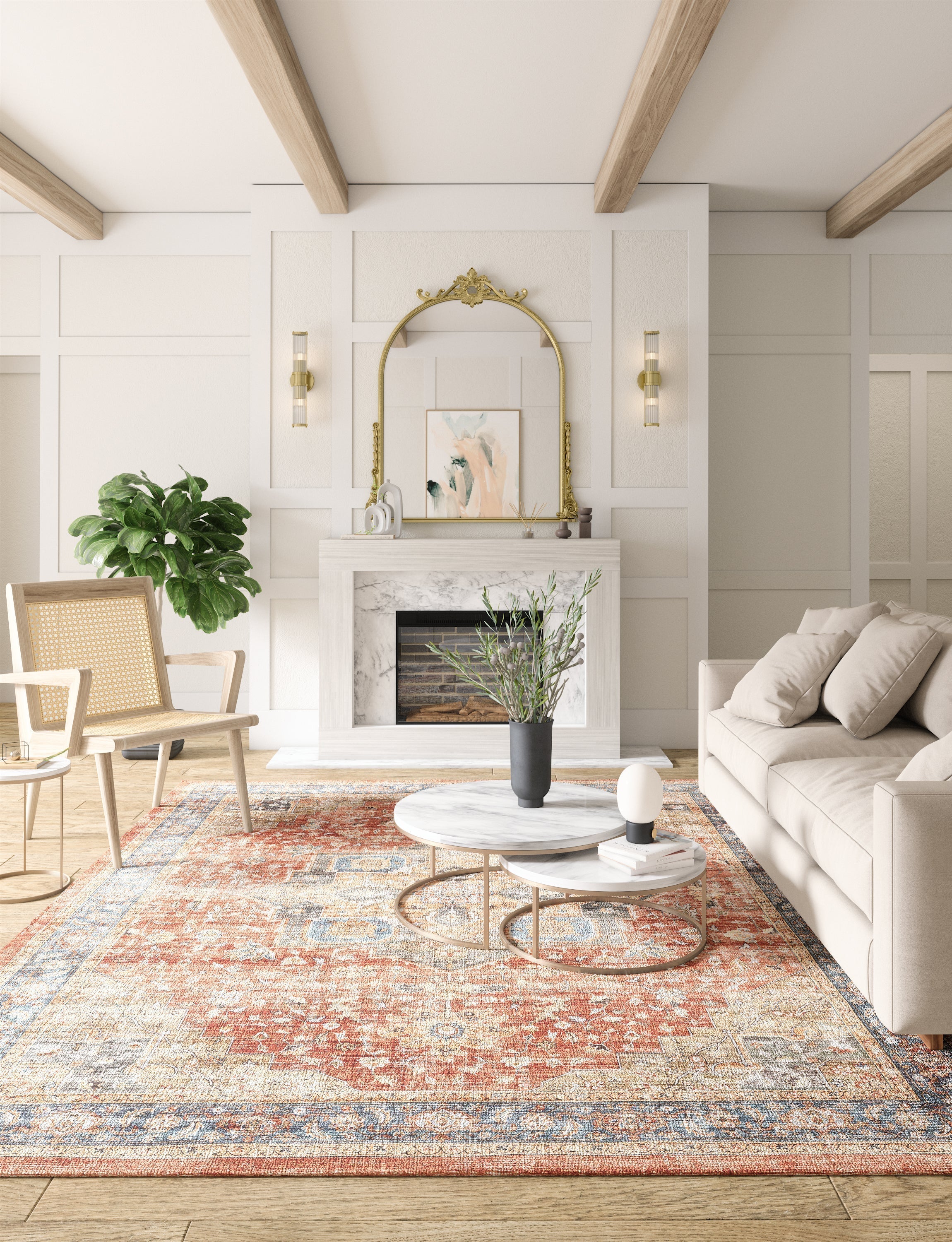 Rivka Terracota Ocean Rug 