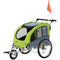 Aosom Dog Bike Trailer 2-In-1 w/ Suspension, Hitch, Storage Pockets, Green