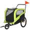 Aosom 2-in-1 Large Green Dog Bike Trailer Pet Carrier Stroller for Cycling Outdoor Travel