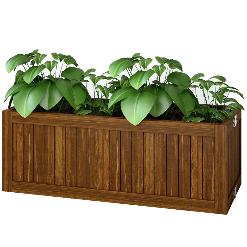 Foldable Elevated Planter Box, Wooden Raised Garden Bed for Backyard Patio to Grow Vegetables Herbs Flowers, Carbonized