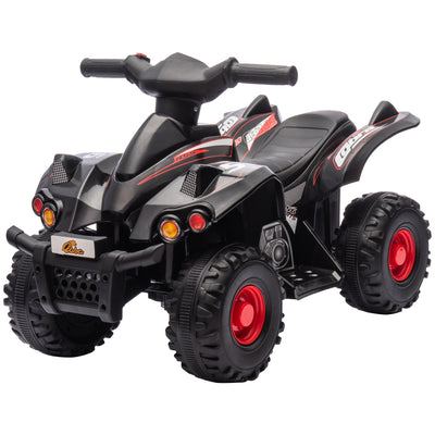 Qaba 6V Kids ATV Quad w/ Music, Forward, for 2-6 Years, Black 