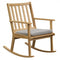 Rocking Chair with Cushion Solid Rubber Wood Rocker with Padded Seat-Natural