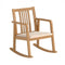 Rocking Chair with Slatted Back and Curved Armrests-Natural