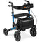 Rollator Walker for Seniors Folding Rolling Walker with Seat-Blue
