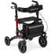 Rollator Walker for Seniors Folding Rolling Walker with Seat-Red