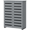 HOMCOM Shoe Storage Cabinet, Shoe Cabinet with 2 Slatted Doors for 15 Pairs of Shoes, Dark Grey