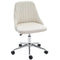 Vanity Chair for Makeup, Velvet Comfy Office Chair with Adjustable Height, Swivel Wheels for Bedroom, Living Room, Cream