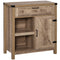 Rustic Barn Door Storage Cabinet Modern Farmhouse Buffet Sideboard for Kitchen and Dining Room, Light Oak