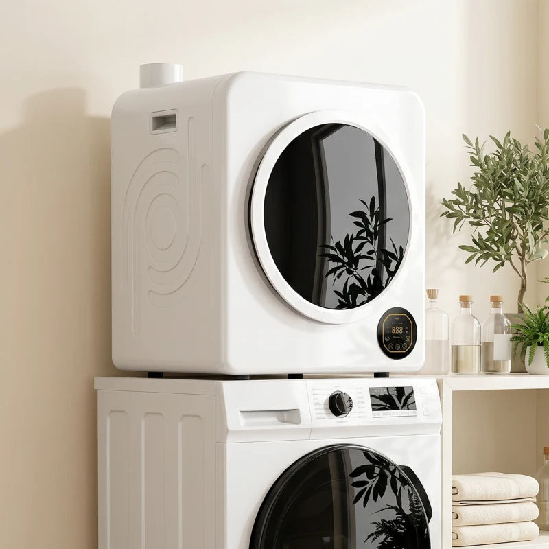 HOMCOM 18 lb Clothes Dryer with 6 Drying Modes, Stainless Steel Drum & Touch Controls – White