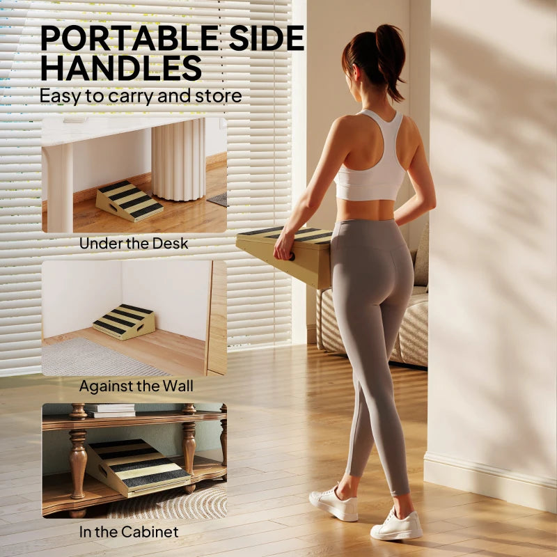 Soozier Slant Board, Portable Calf Stretcher with 4-Level Incline, Extra Side-Handle Design and Non-Slip Surface
