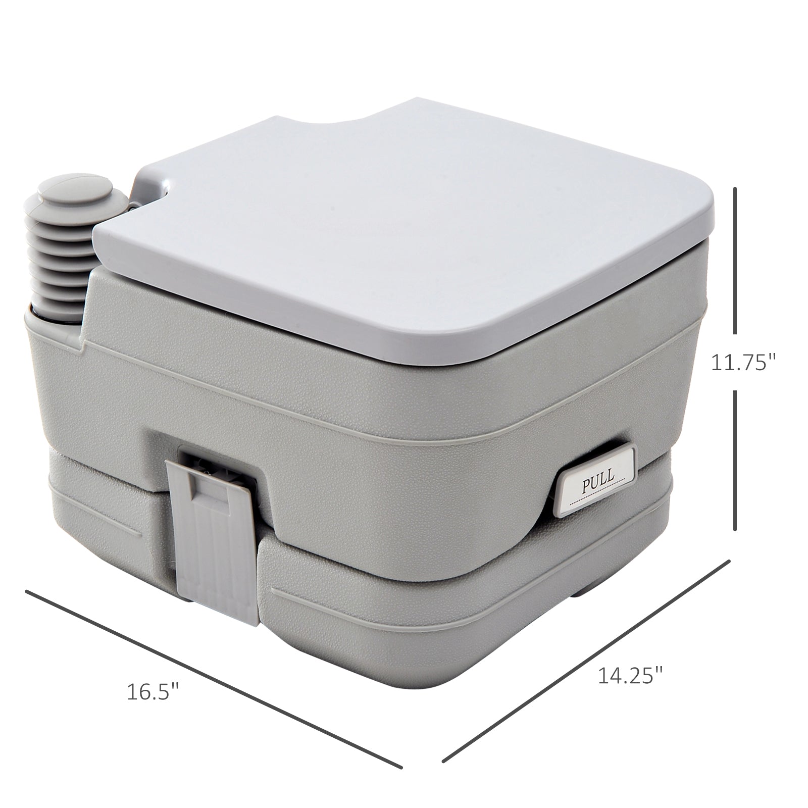 Outsunny Portable Camping Toilet with Flush, 2.6 Gallon (10L) Flushable Tank, Ideal for Outdoor, Boating, Road Trips 