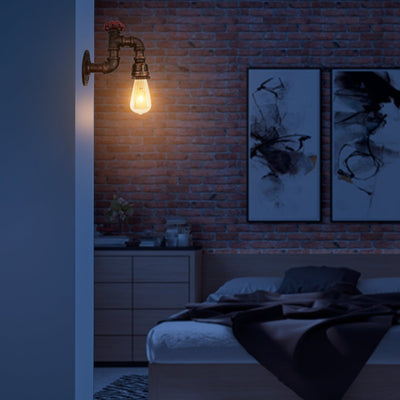 Modern Water-Pipe Wall Sconce Lamp in Rustic Red ~1588 