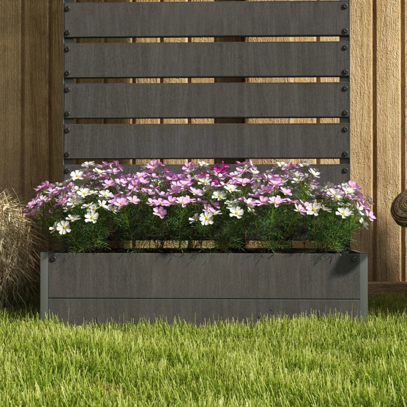 Trellis Planter for Climbing Plants, Raised Garden Bed with Trellis, Planter Box for Outdoor Garden, Dark Grey