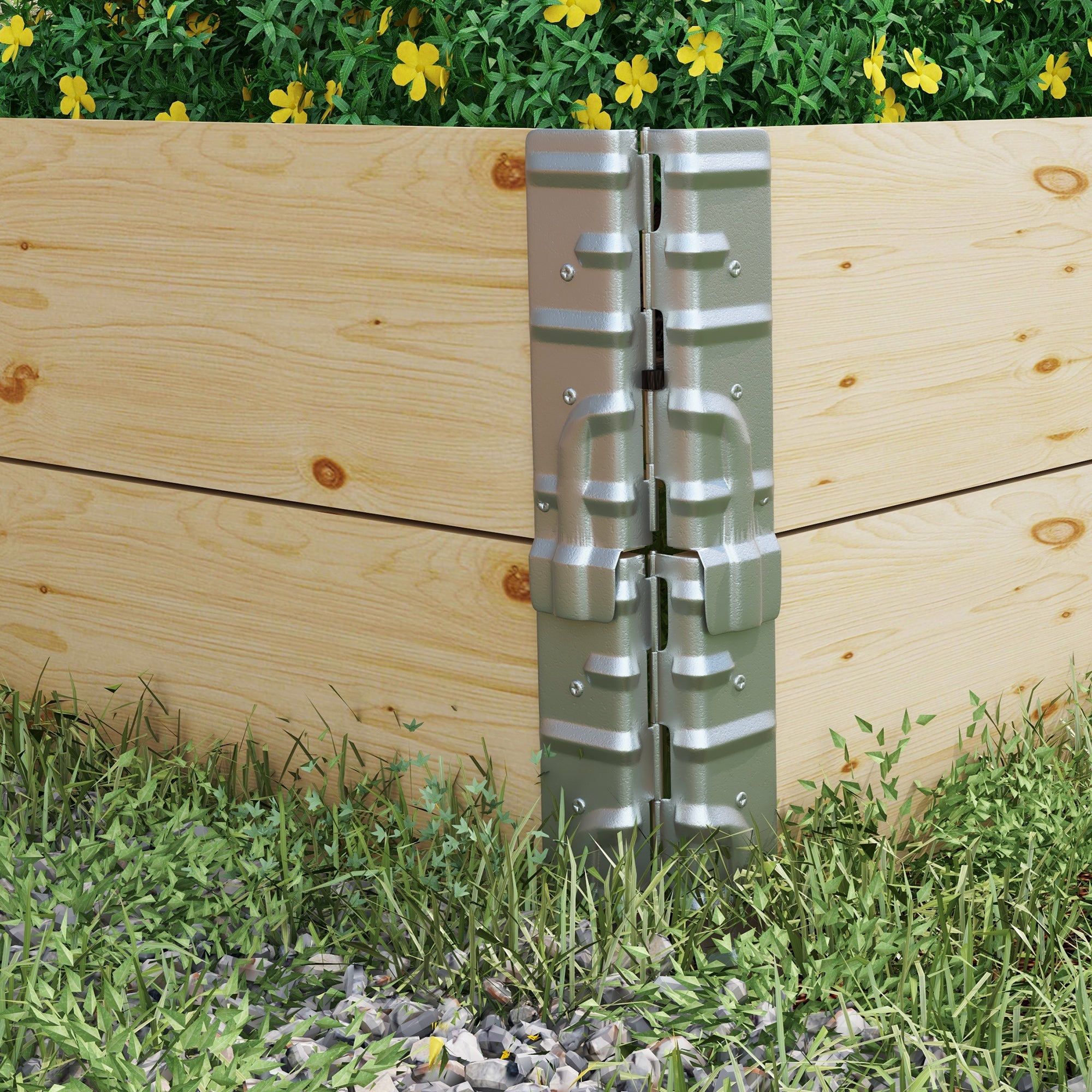 Outsunny Foldable Raised Garden Bed: Two-Box Wooden Planters for Outdoor Veggies/Flowers/Herbs, Easy Assembly 