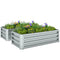Galvanized Raised Garden Beds, Outdoor Planter Box, Set of 2, for Flowers, Herbs and Vegetables, Silver