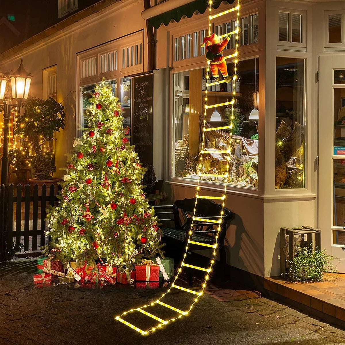 3M Santa Claus Climbing Ladder Light Christmas Decorations 2024 Waterproof Light for Indoor Outdoor Christmas Decor Navidad 2025 