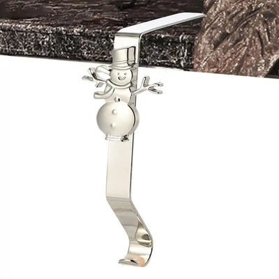 Christmas Stocking Holders For Mantle Iron Snowman Snowflake Hook Christmas Stocking Holders Christmas Decorations Stocking 